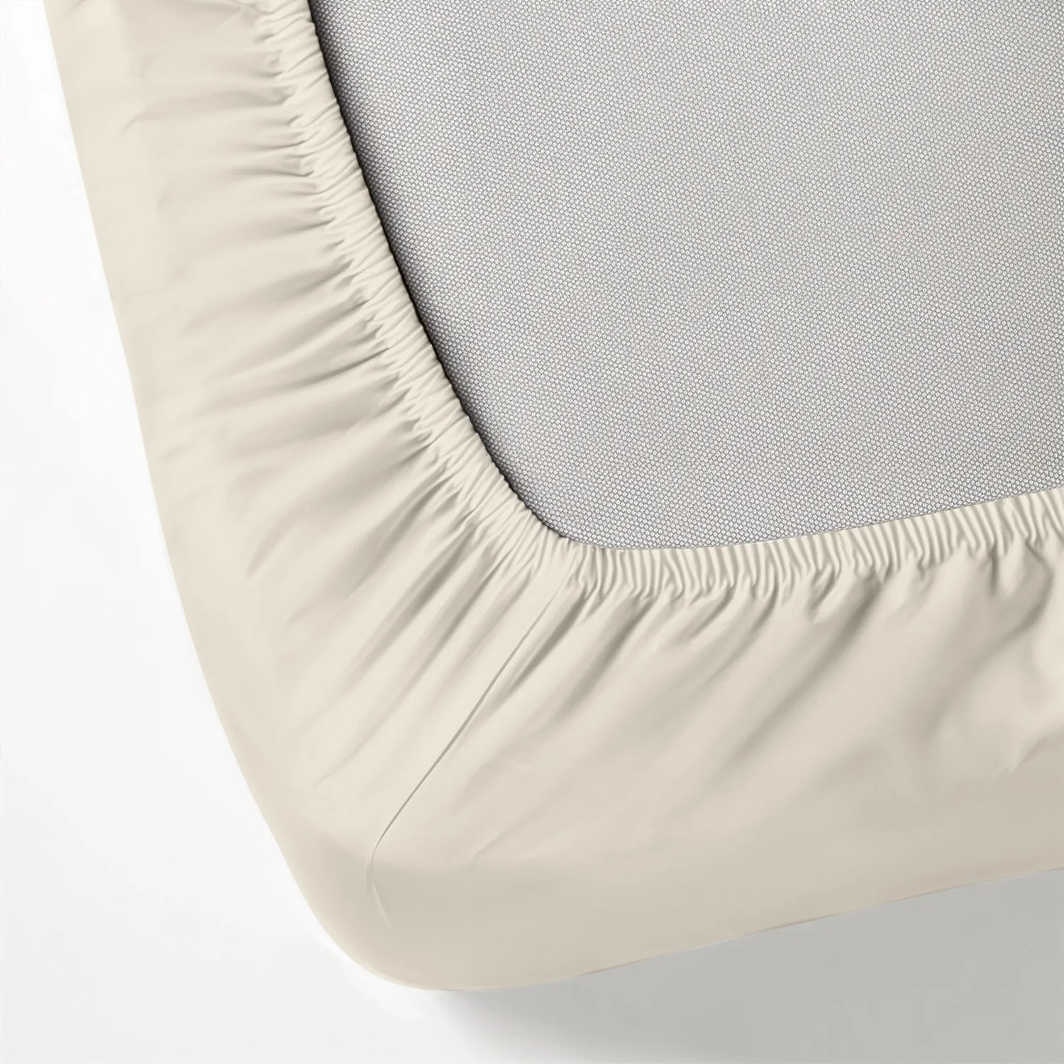 100% Egyptian Cotton 3PC Fitted Sheet 200X200 30CM Cotton Home Sateen Cream