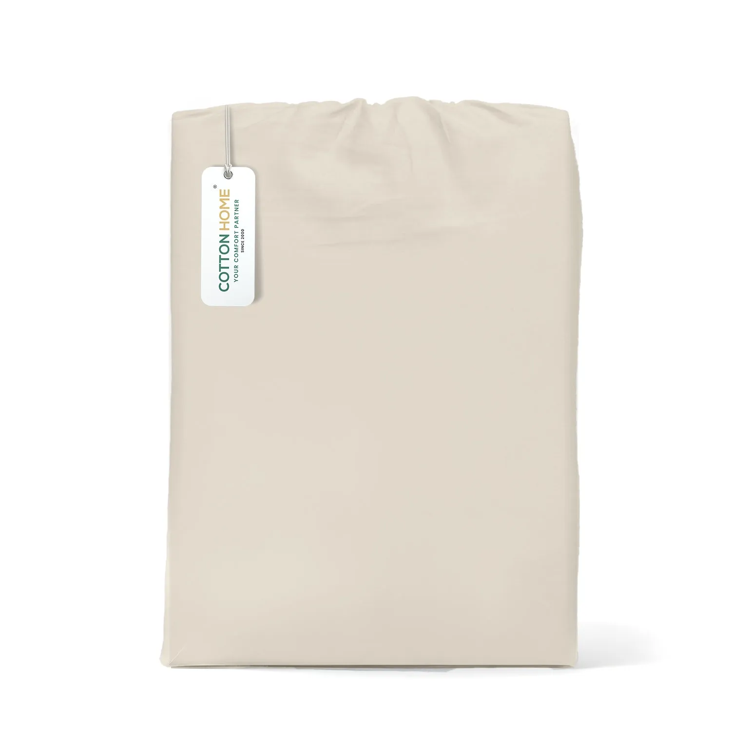 100% Egyptian Cotton 3PC Fitted Sheet 200X200 30CM Cotton Home Sateen Cream
