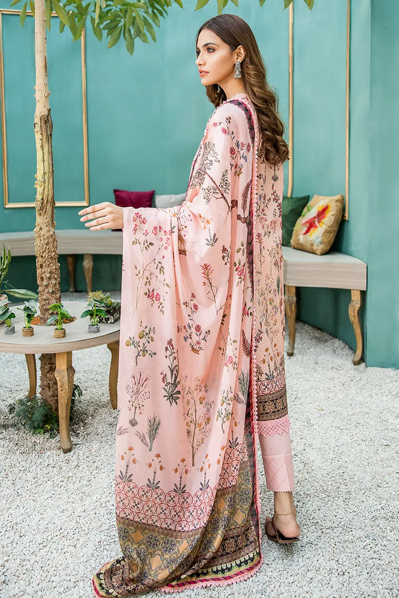 Aabyaan Luxury Lawn Collection 2021 – PEMBE (AL-09)