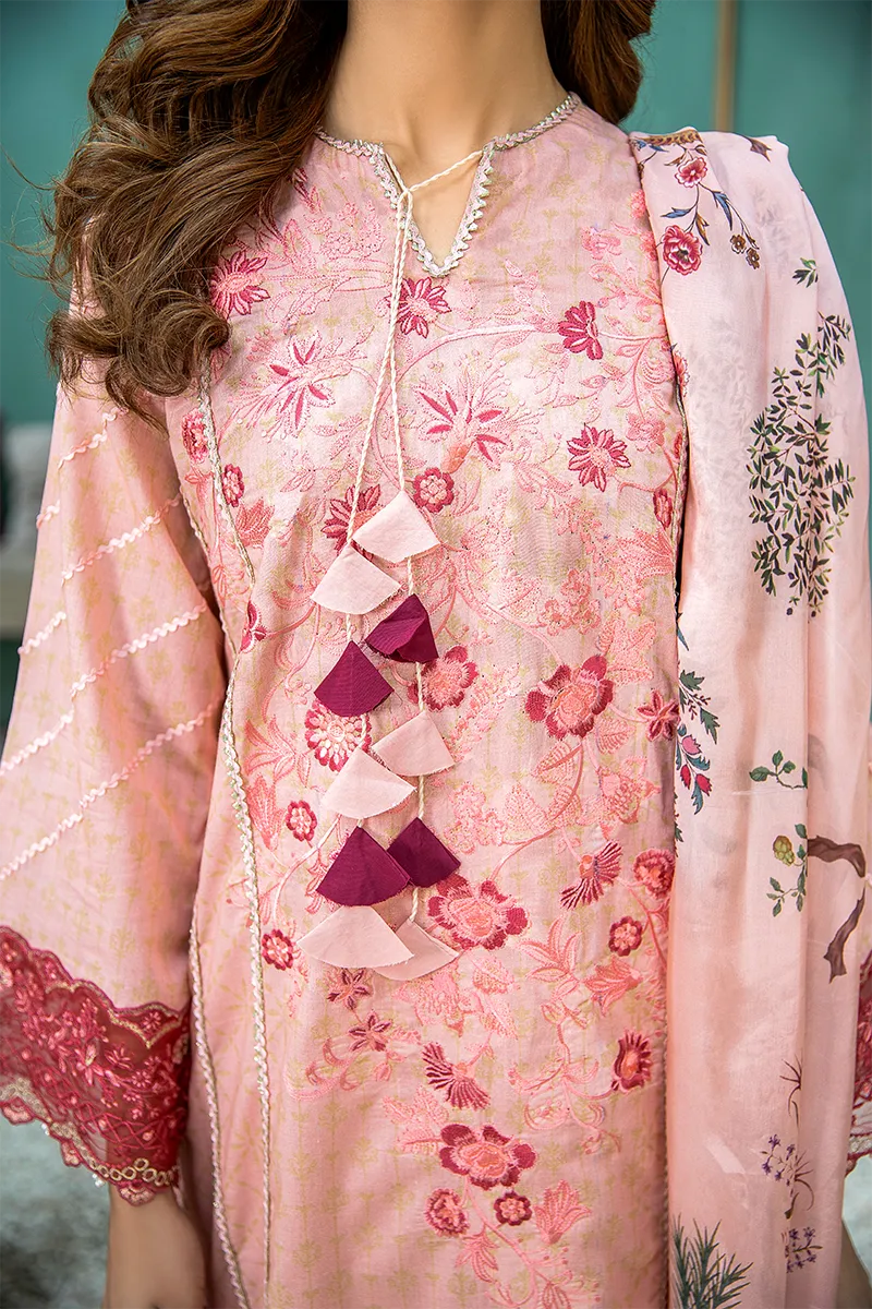 Aabyaan Luxury Lawn Collection 2021 – PEMBE (AL-09)