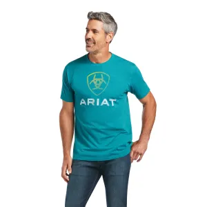 Ariat  Men's Short Sleeve Heather Teal Green Blends T-Shirt