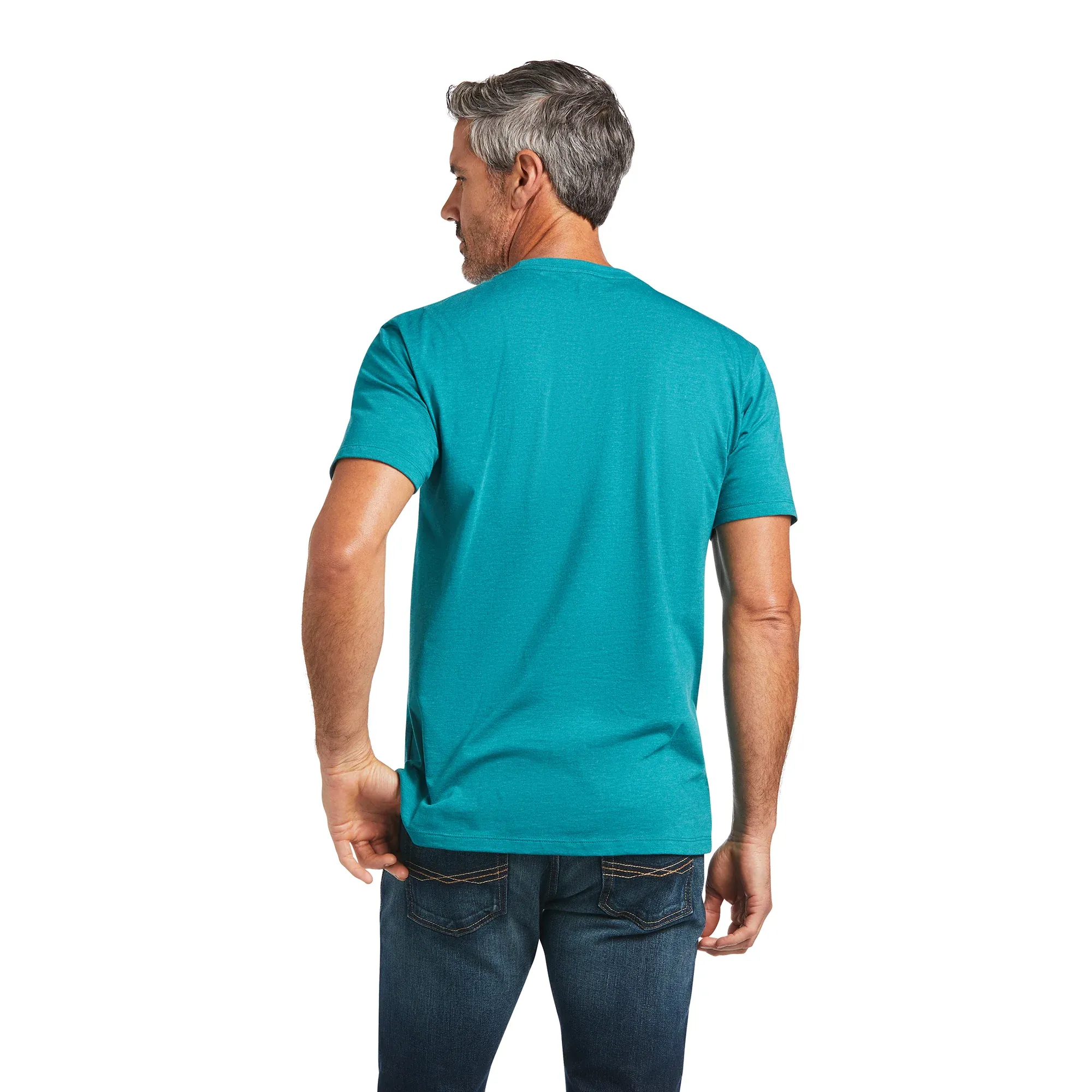 Ariat  Men's Short Sleeve Heather Teal Green Blends T-Shirt