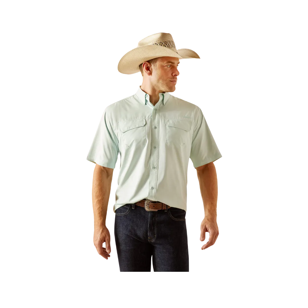 Ariat Men's Venttek Outbound Classic Fit Bleached Aqua Shirt