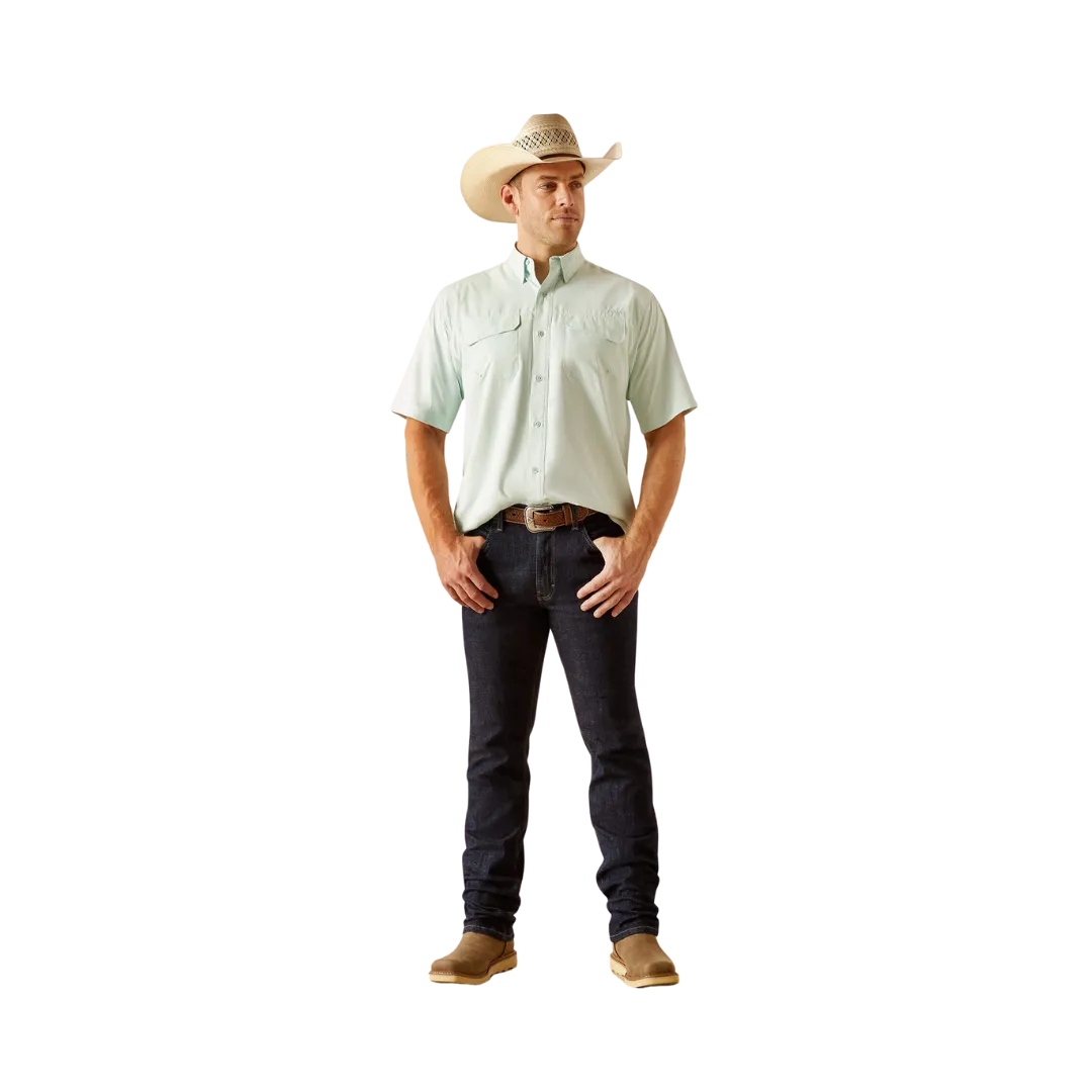 Ariat Men's Venttek Outbound Classic Fit Bleached Aqua Shirt