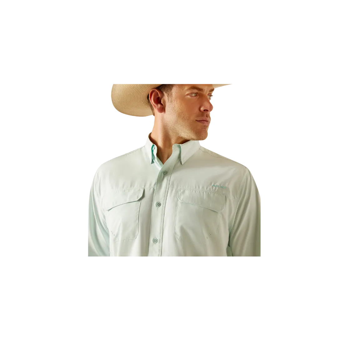 Ariat Men's Venttek Outbound Classic Fit Bleached Aqua Shirt