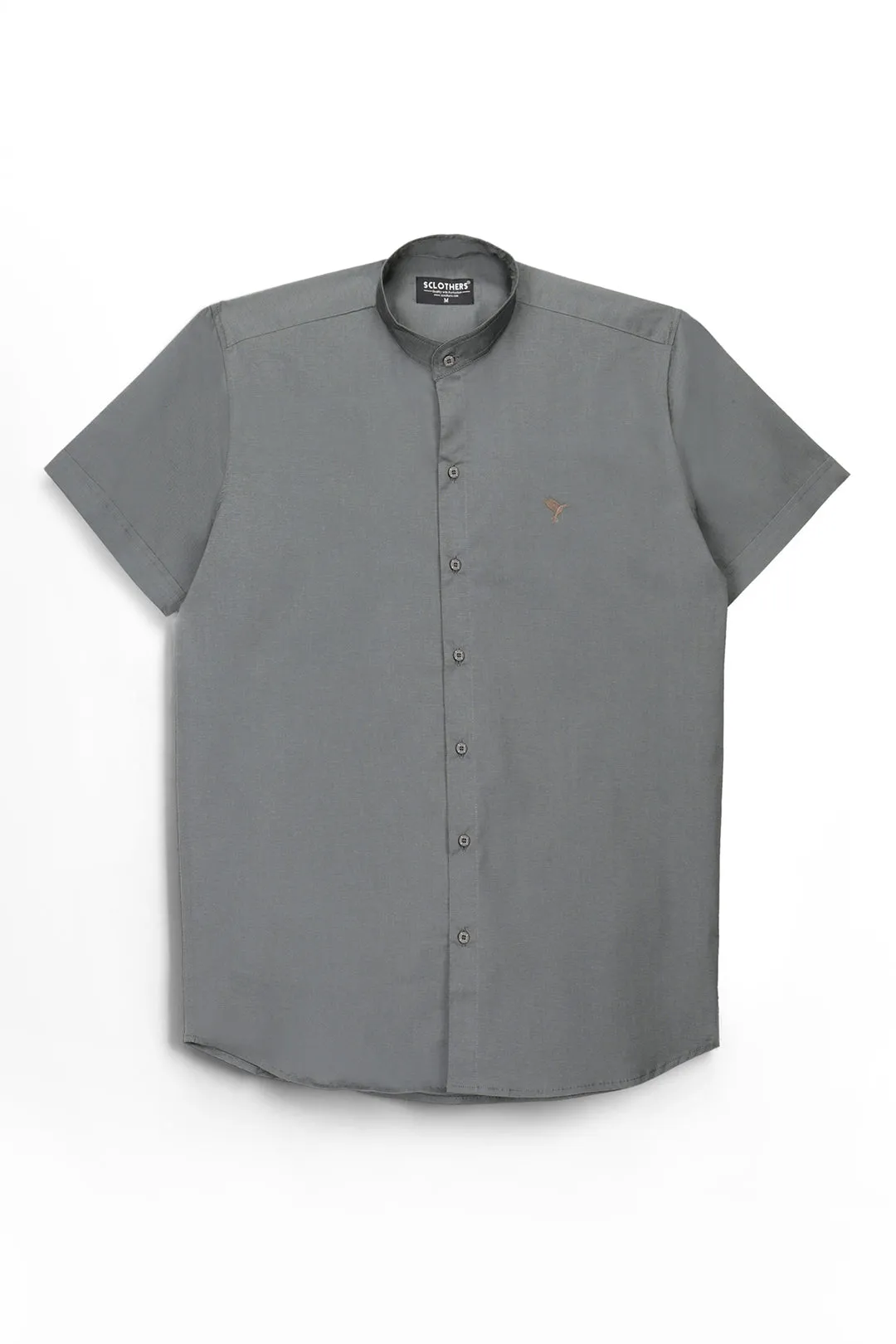 Ash Gray Casual Half Sleeve Shirt - S22 - MS0034R