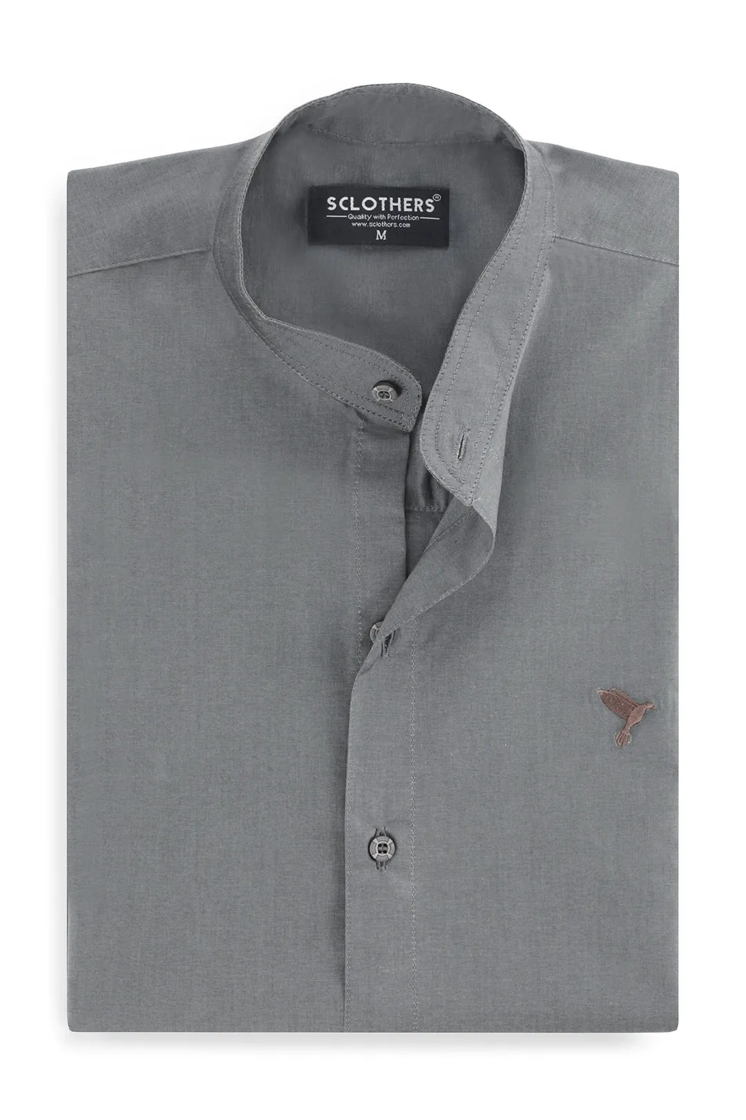Ash Gray Casual Half Sleeve Shirt - S22 - MS0034R