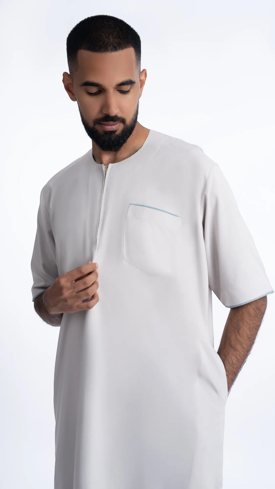 Basic Dust Grey Half Sleeve Thobe