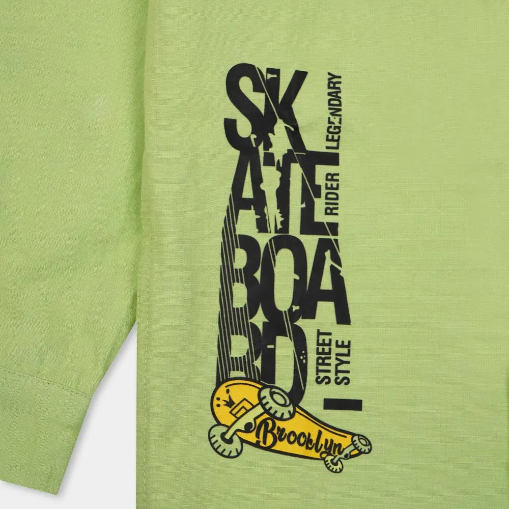 Boys Casual Shirt Skateboard - Green