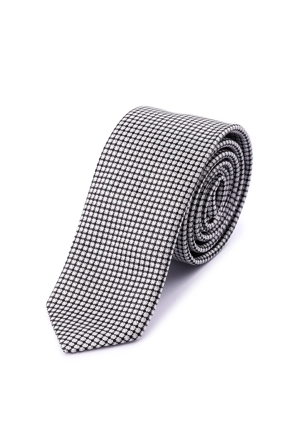 Casual 2.5-inch Slim Black Tie, Gray 1