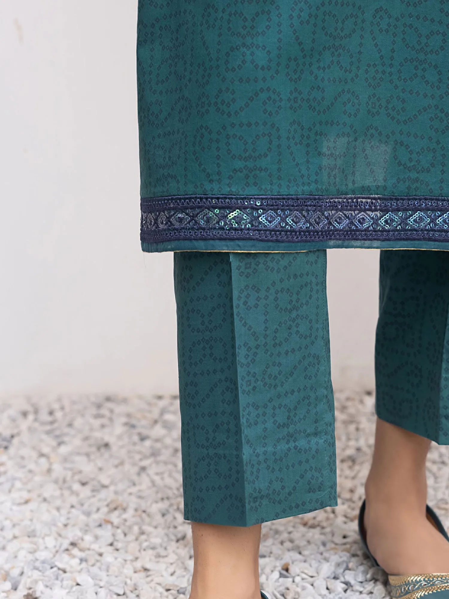 Casual Lite "Basics" Cotton Lawn 2-Piece Suit - Green