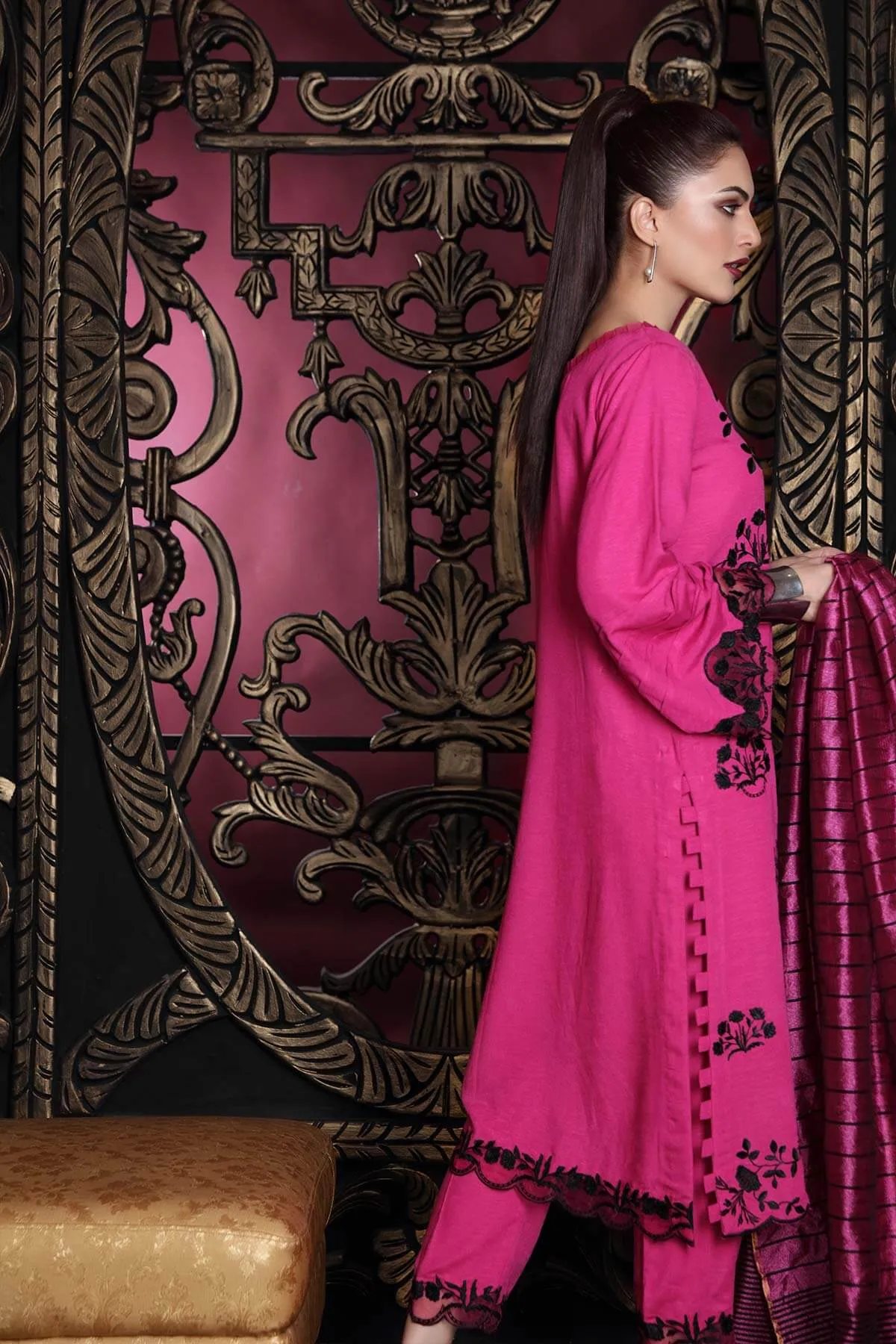 Charizma Slub Leather Collection (with Banarasi Woven Duppata) – Vivid Symphony CSL-07