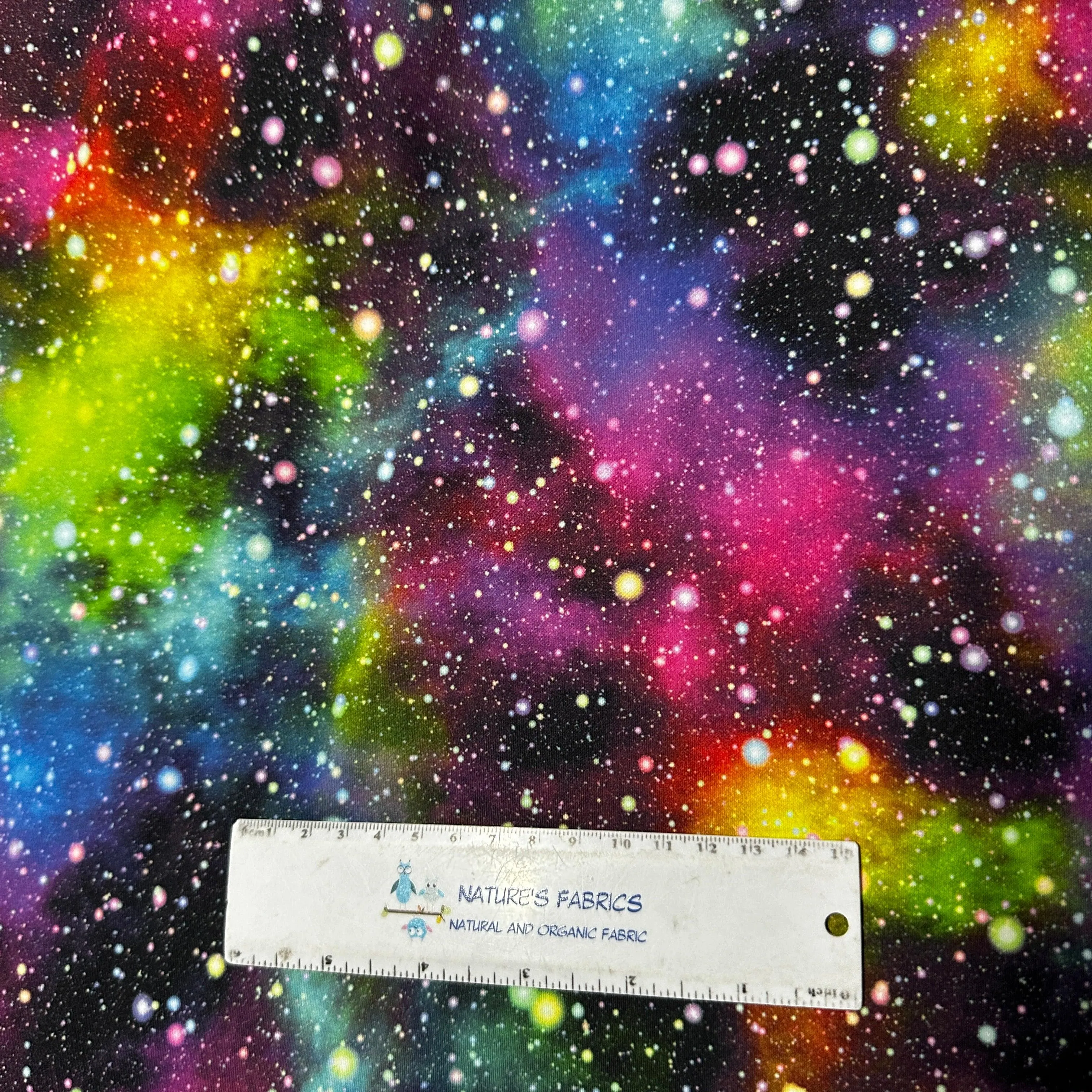 Cosmic Space on Polyester/Spandex Tricot Fabric