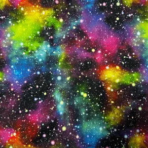 Cosmic Space on Polyester/Spandex Tricot Fabric