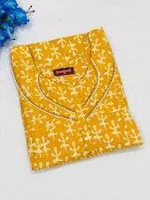 Cosy Yellow Color Cotton Nighty For Women