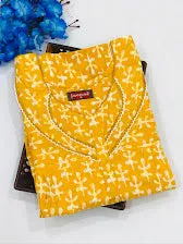 Cosy Yellow Color Cotton Nighty For Women