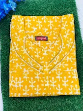 Cosy Yellow Color Cotton Nighty For Women