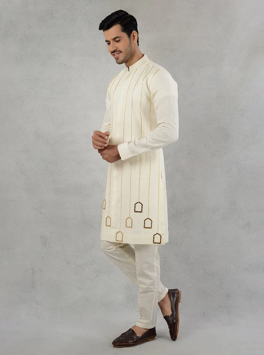 Cream  Kurta Pajama | TULA