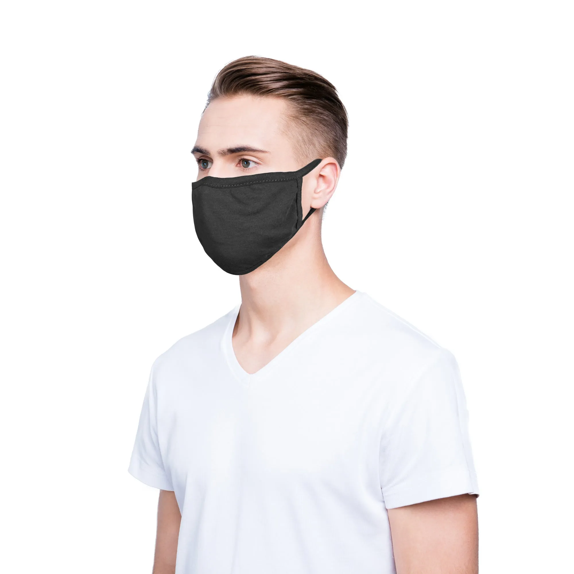 Dalix Premium Cotton Mask Reuseable Washable Made in USA (Black, White)