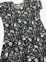 Enjoyable Black And White Colored Triangle Design Nighty For Women