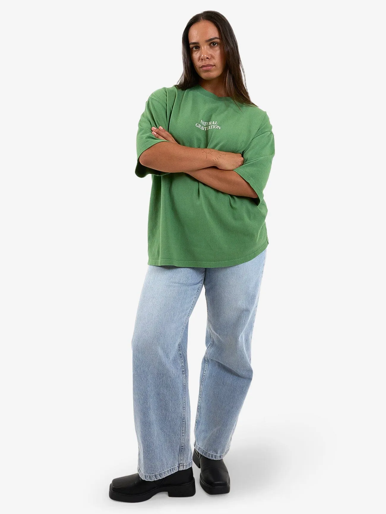 Gravitating Naturally Oversized Tee - Juniper Green