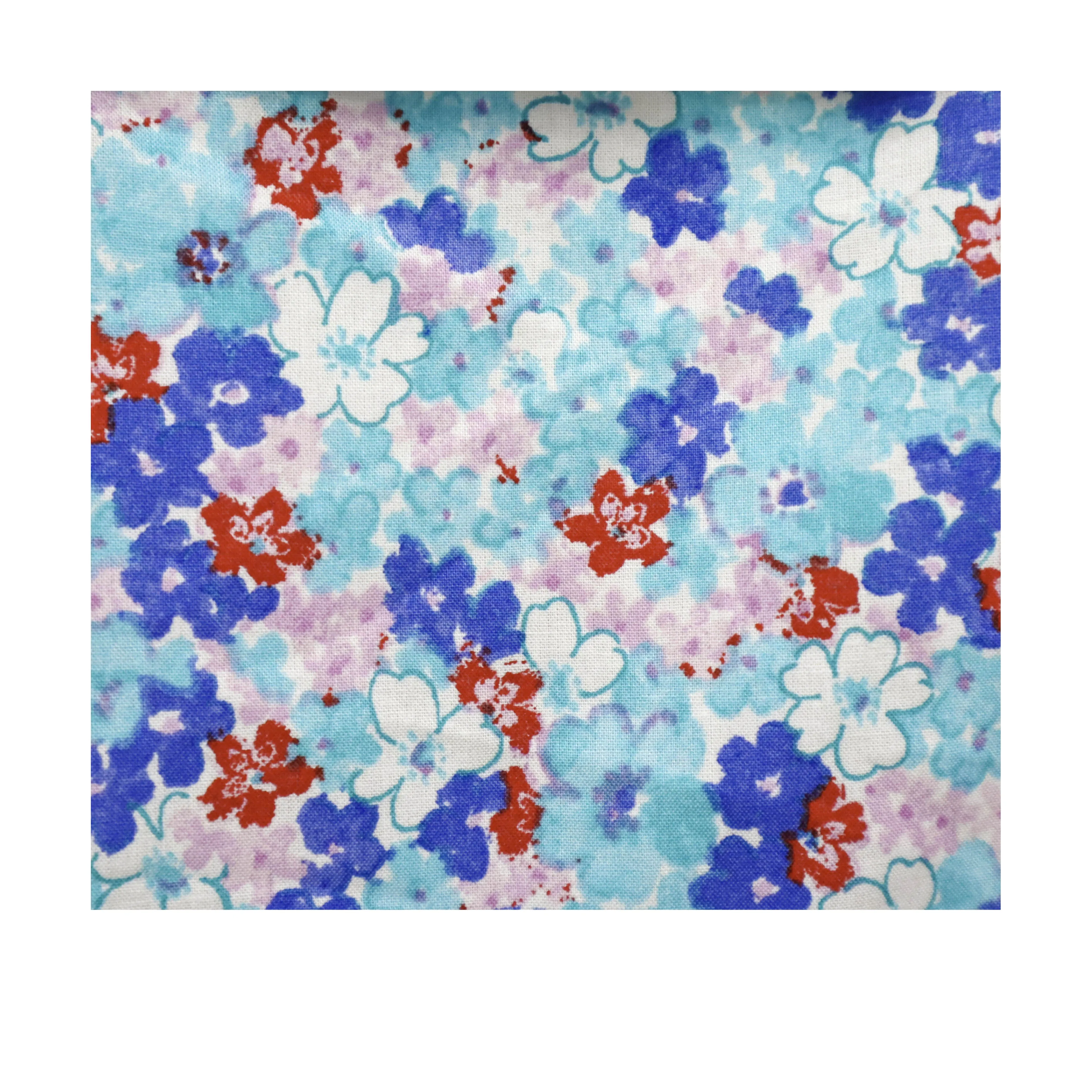 Kidscapade P. Square Neck with Ruffles Dress with Adjustable Strap and Floral Print - Aqua Blue