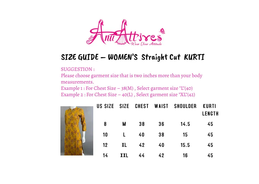 Mustard cotton Straight Kurti