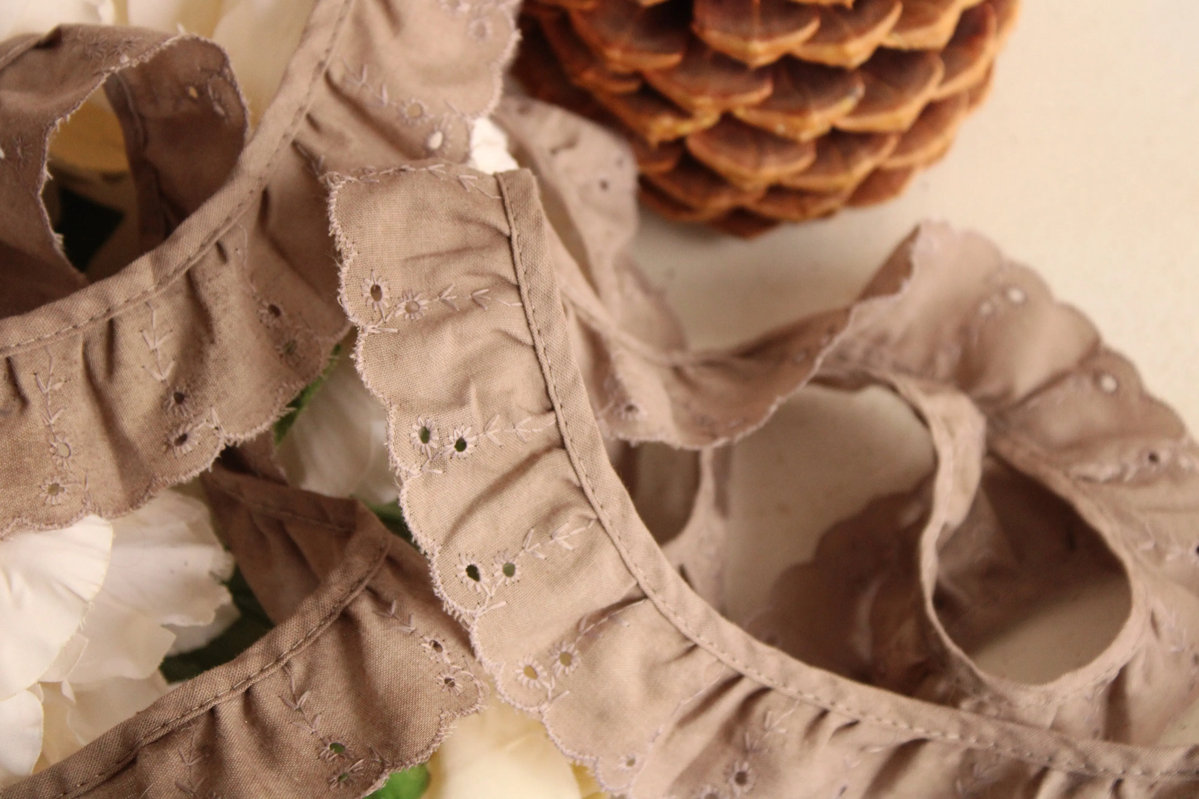 Naturally Plant Dyed Gray Cotton Vintage Lace