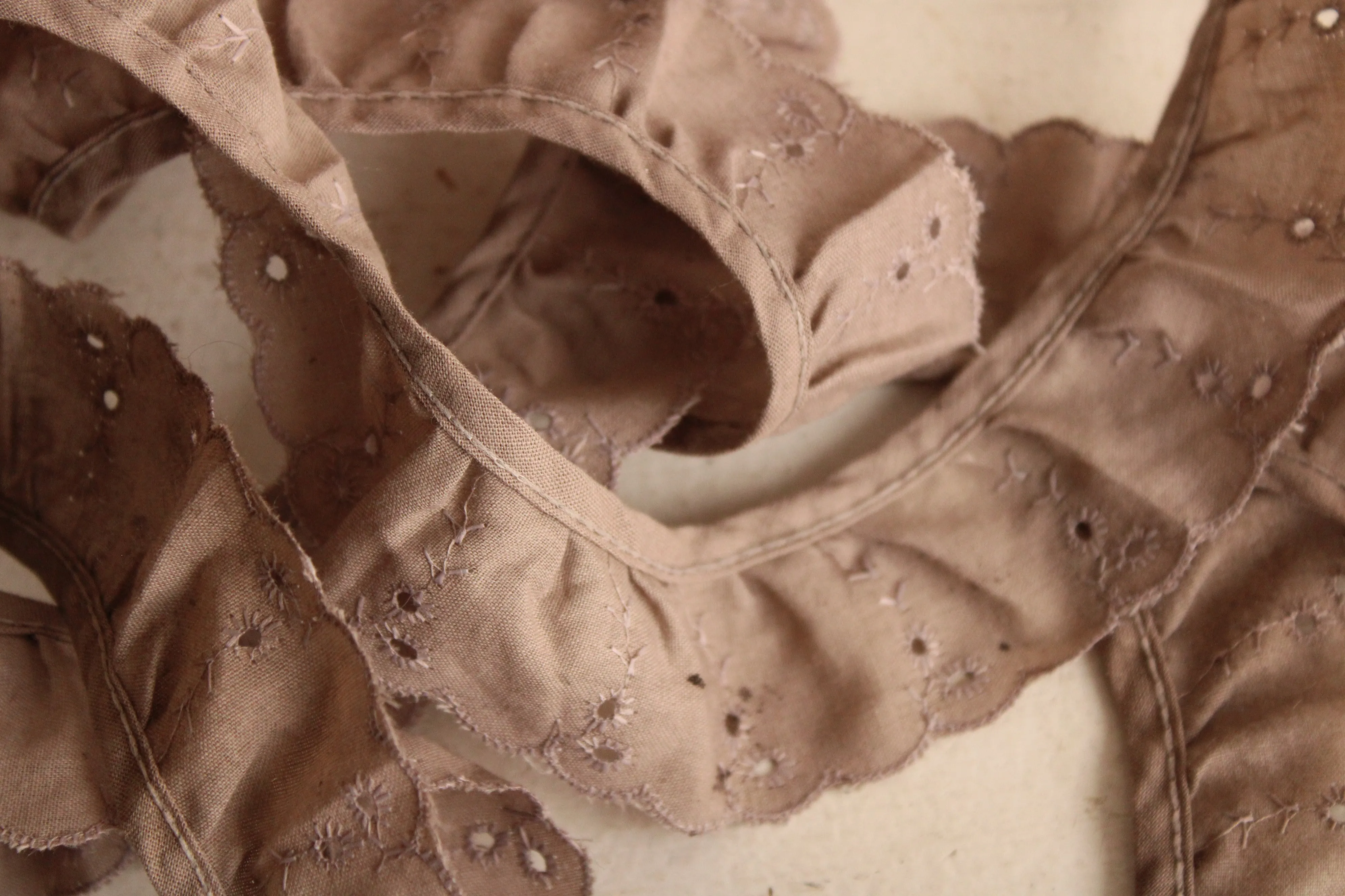 Naturally Plant Dyed Gray Cotton Vintage Lace