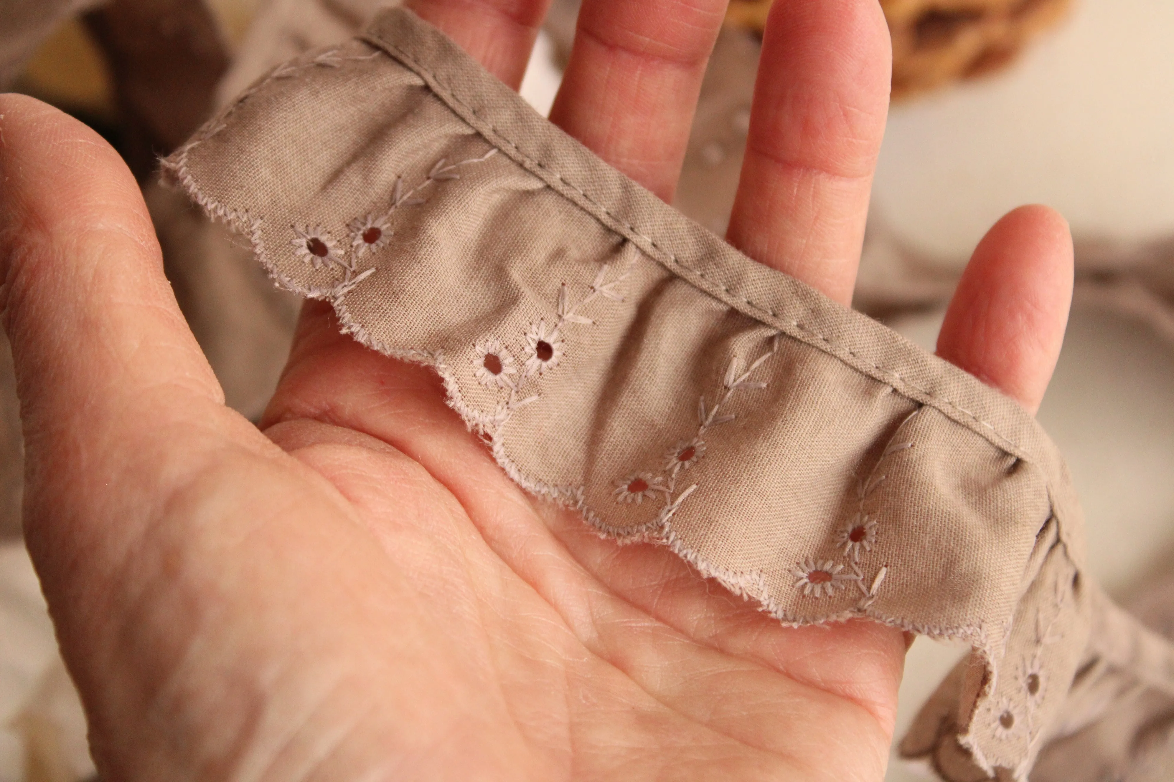 Naturally Plant Dyed Gray Cotton Vintage Lace