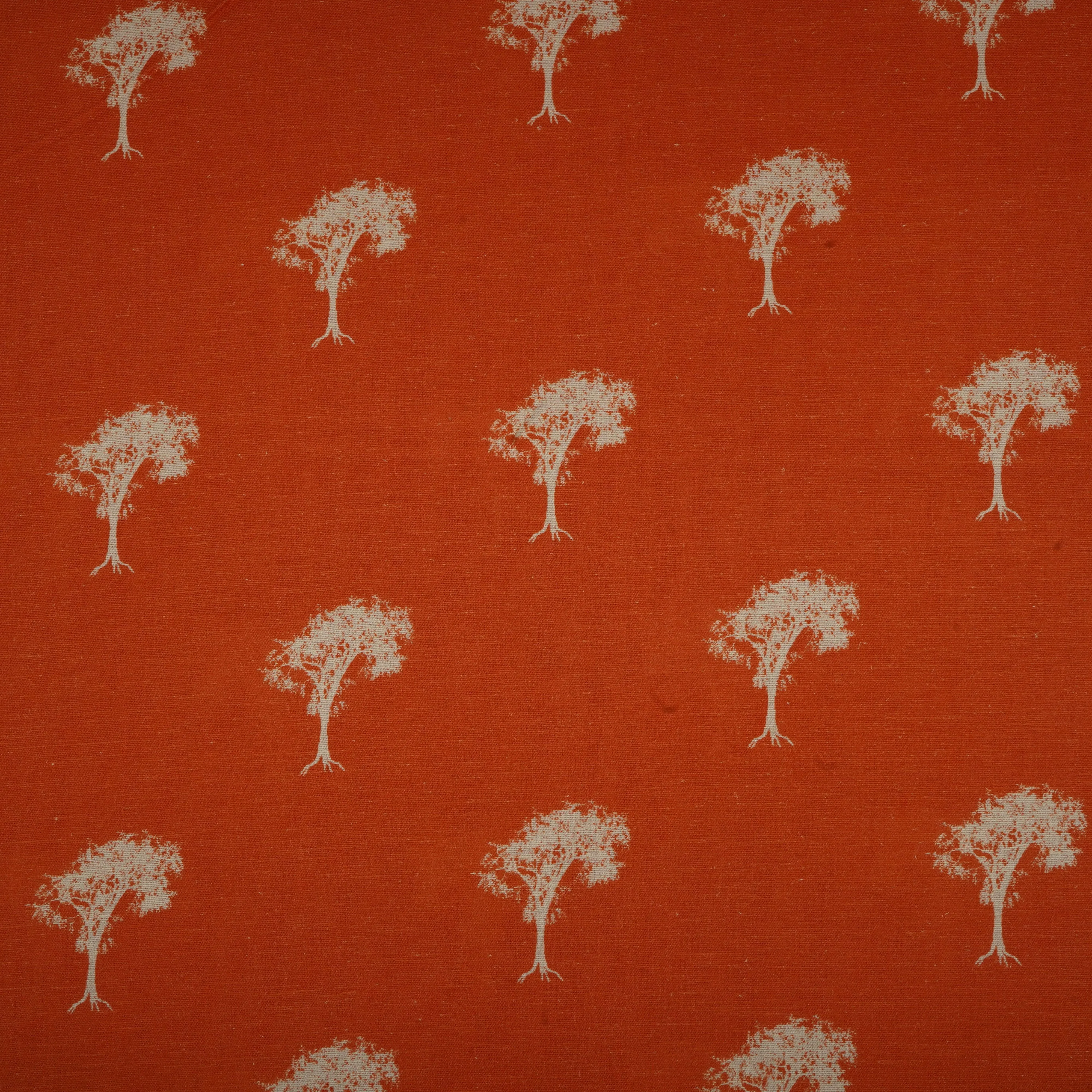 Orange Tropical Print Cotton Linen Fabric 21033