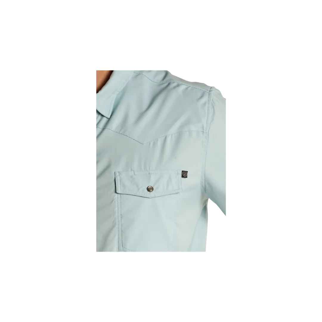 Panhandle Slim Men's Tek Western Solid Long Sleeve Snap Aqua Shirt