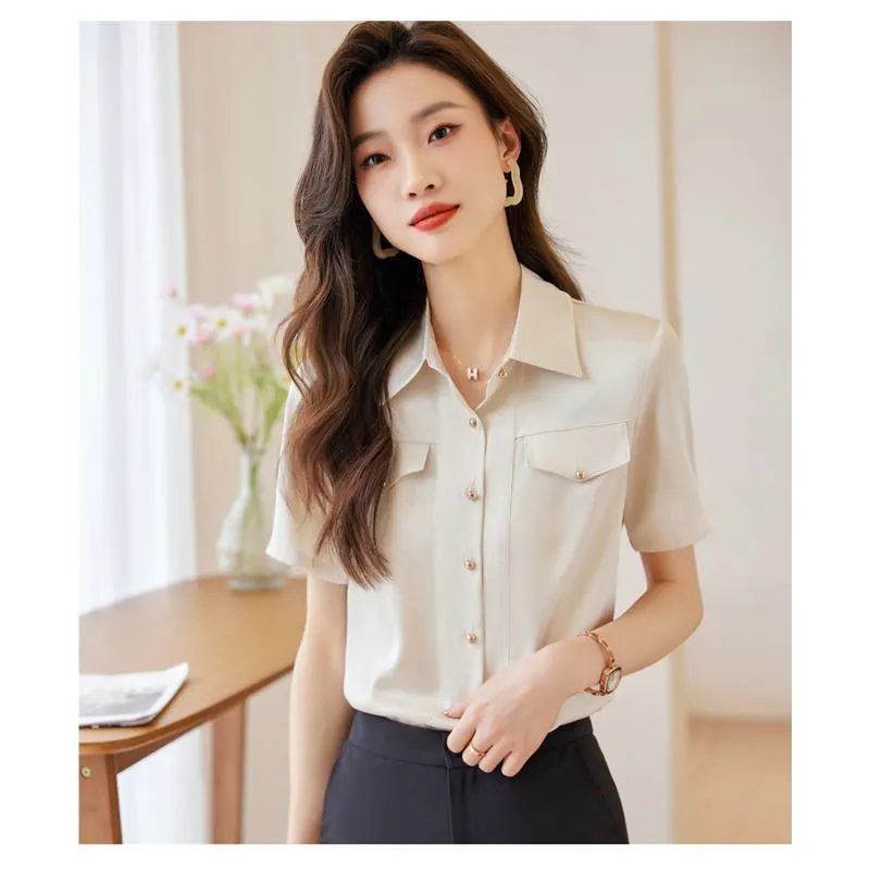 Patched Pocket Button Short Sleeve Shirt