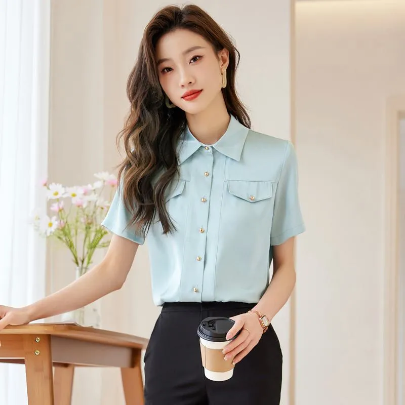 Patched Pocket Button Short Sleeve Shirt