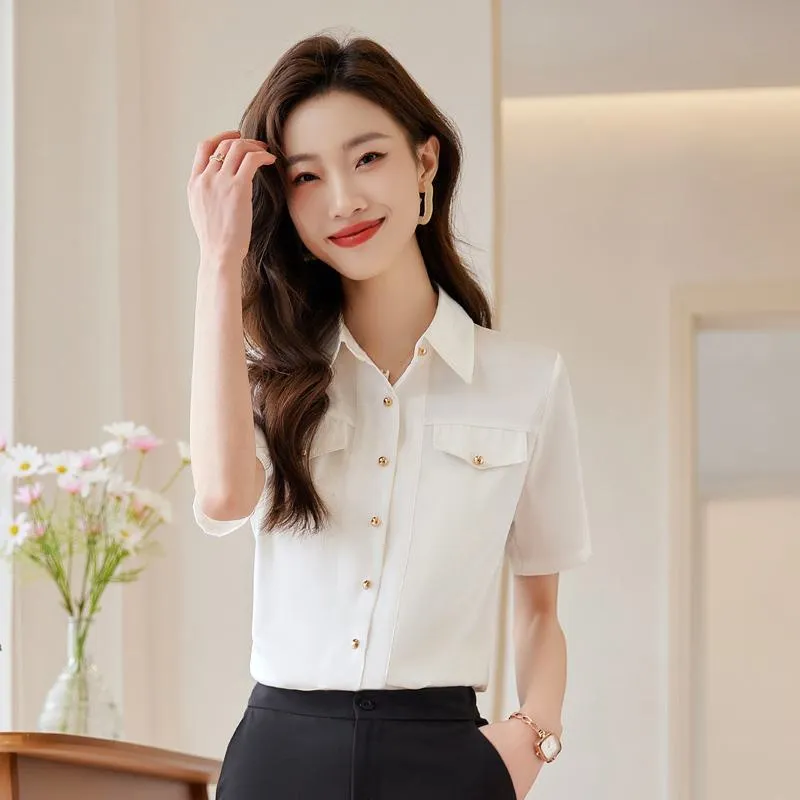 Patched Pocket Button Short Sleeve Shirt
