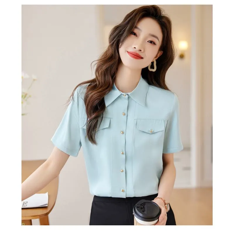 Patched Pocket Button Short Sleeve Shirt