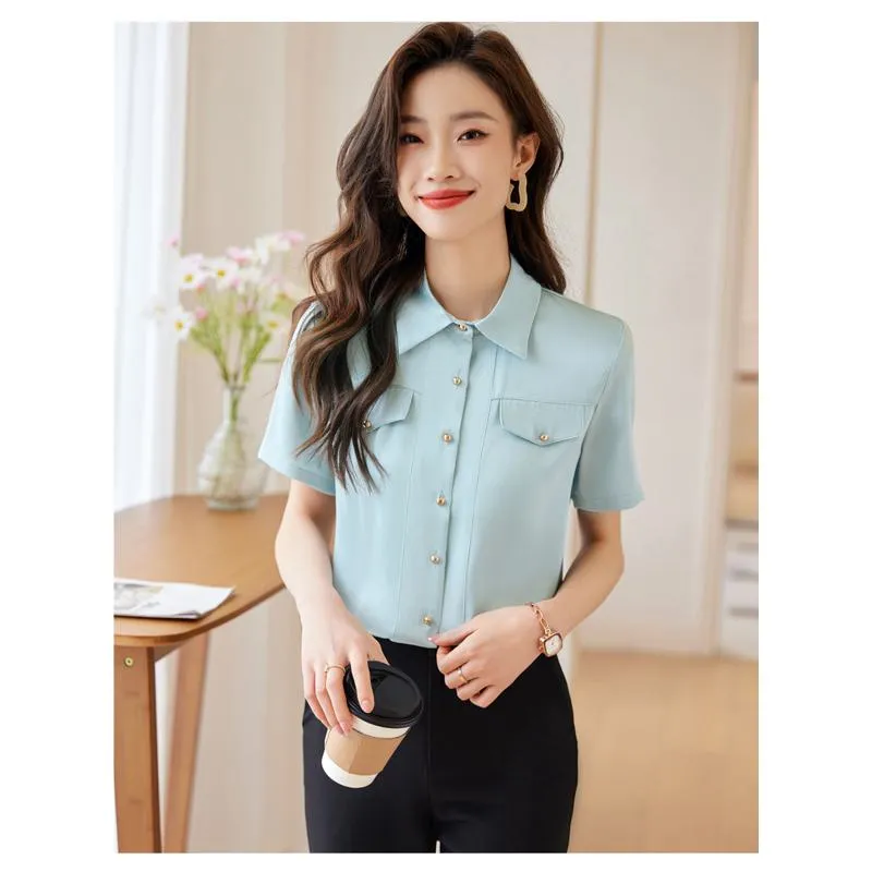 Patched Pocket Button Short Sleeve Shirt
