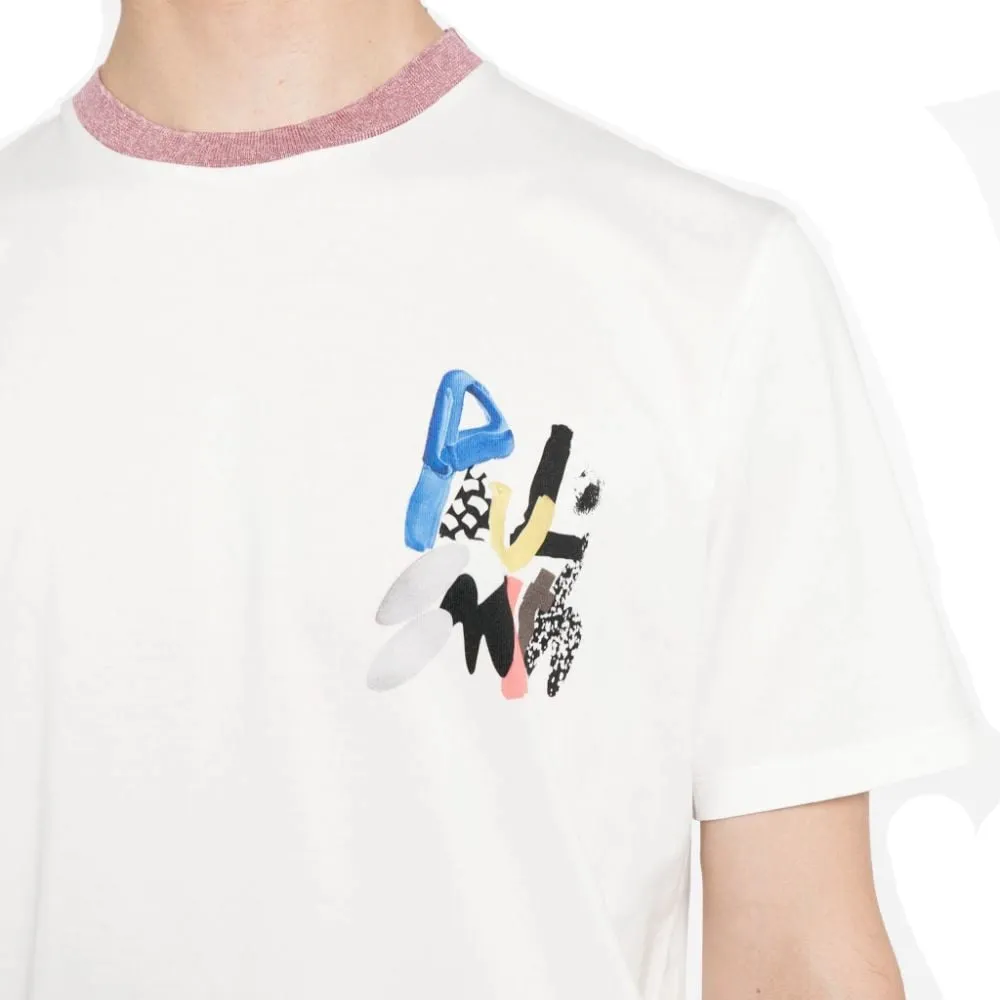PAUL SMITH Tshirt SS Reg Fit Logo Print - White