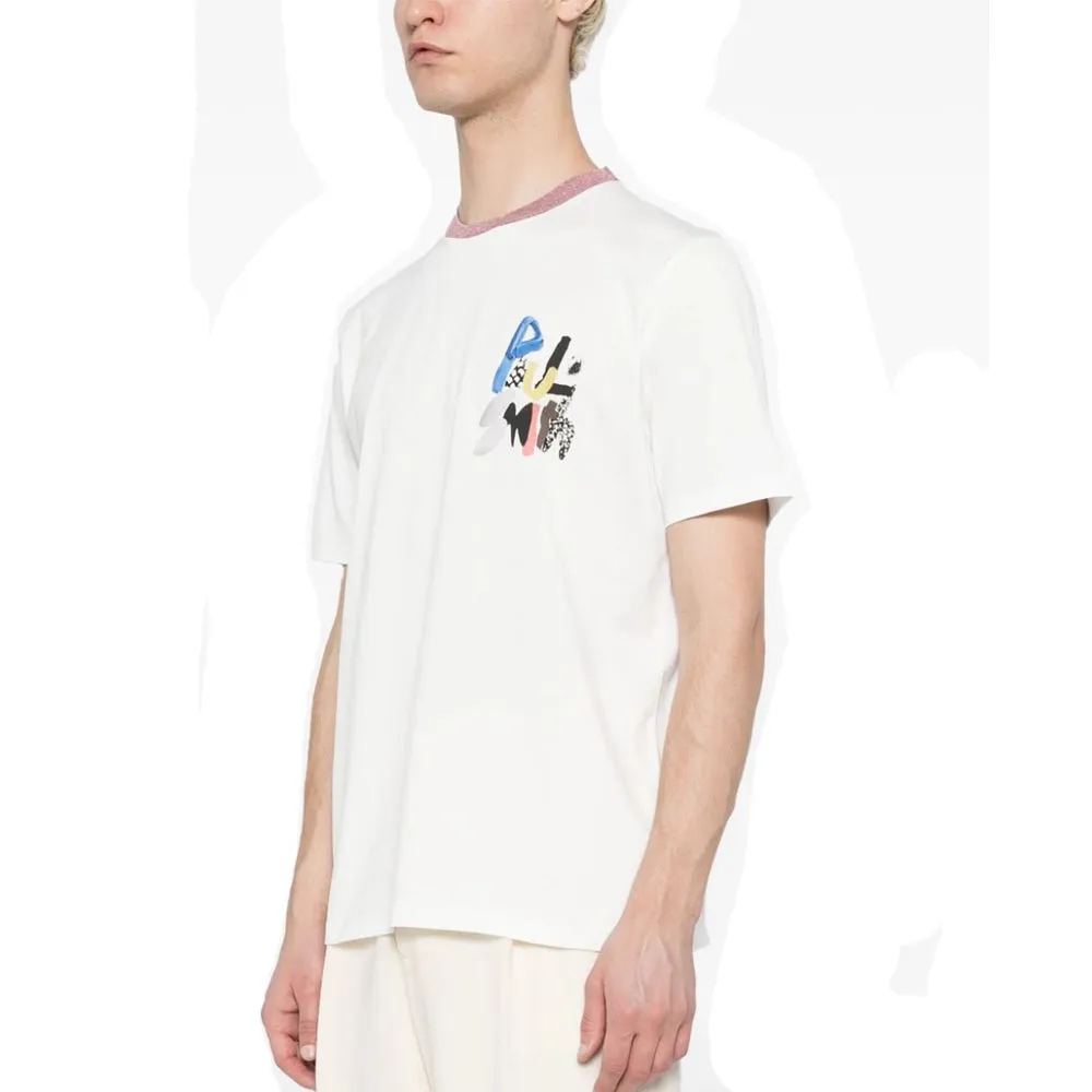 PAUL SMITH Tshirt SS Reg Fit Logo Print - White