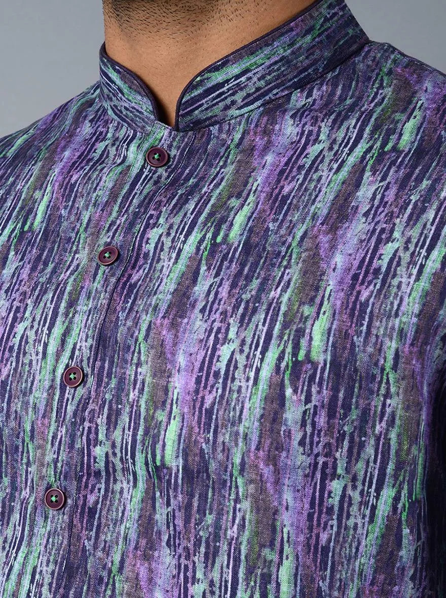 Purple Printed Regular Fit Kurta | TULA