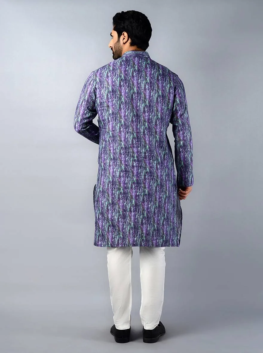 Purple Printed Regular Fit Kurta | TULA