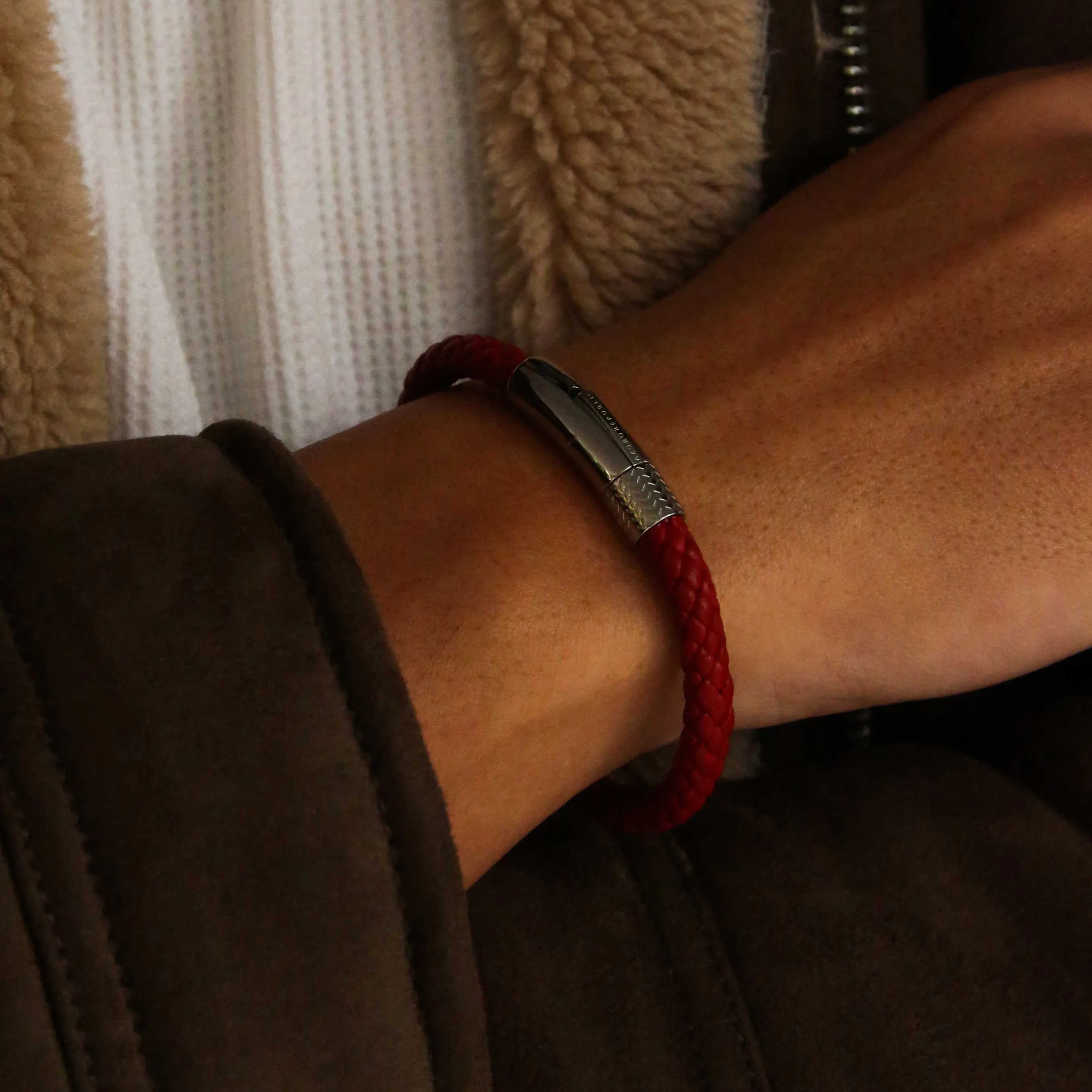 Red Leather Bracelet
