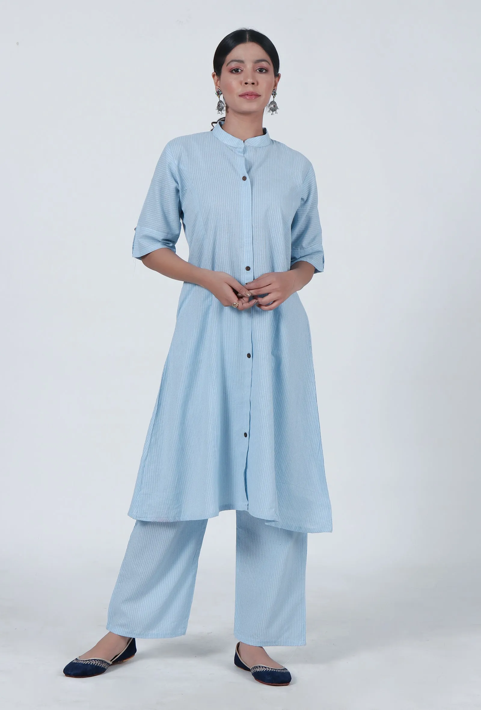 Sky Blue Cotton Kurta