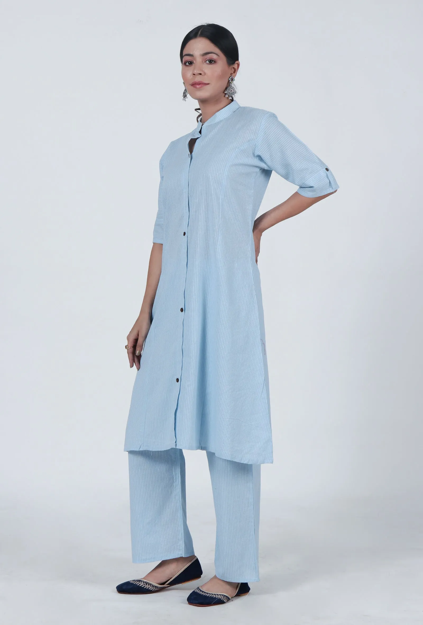 Sky Blue Cotton Kurta