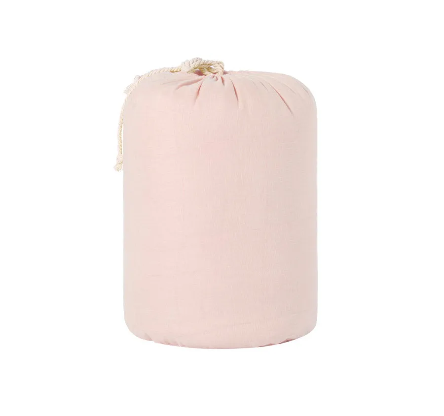 Stonewashed French Linen Coverlet Set Range Blush