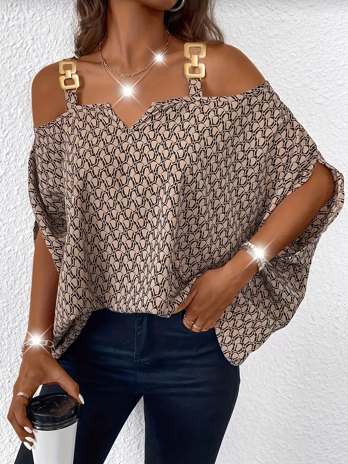 Stylish Plus Size Cold Shoulder Blouse for Spring  Summer