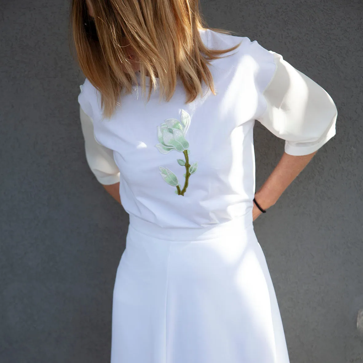 T-shirt #LPRTS2206 - with white magnolia patch