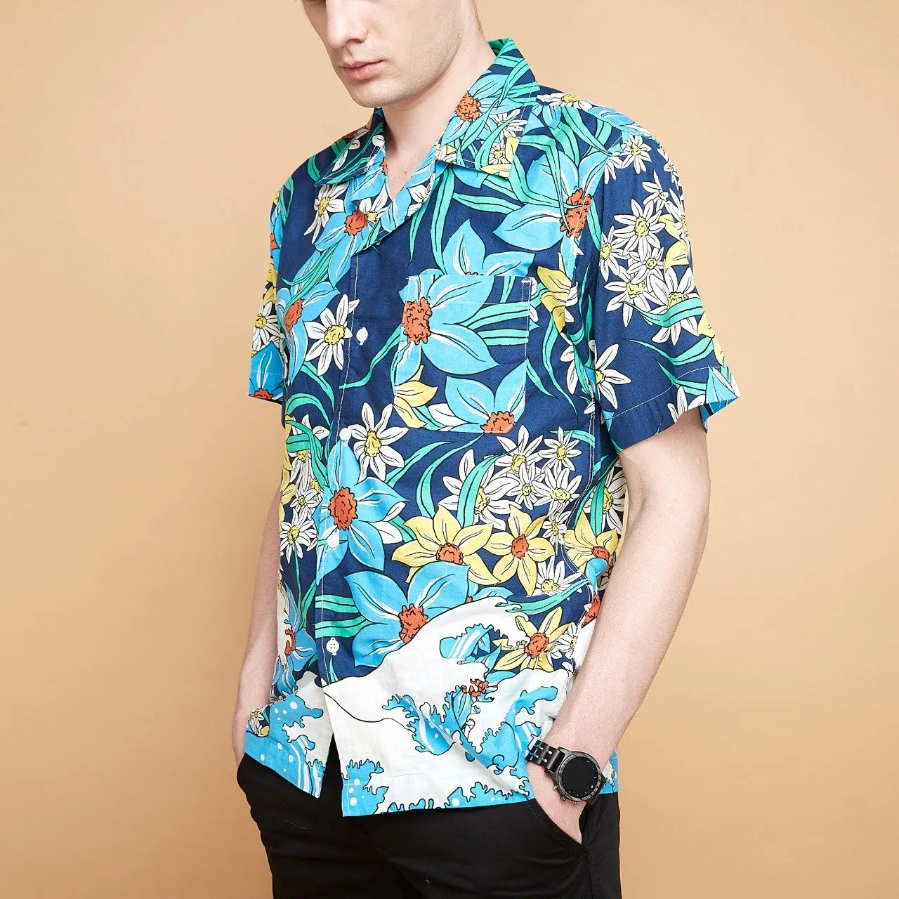 Tahitian Blue Camp Collar Shirt