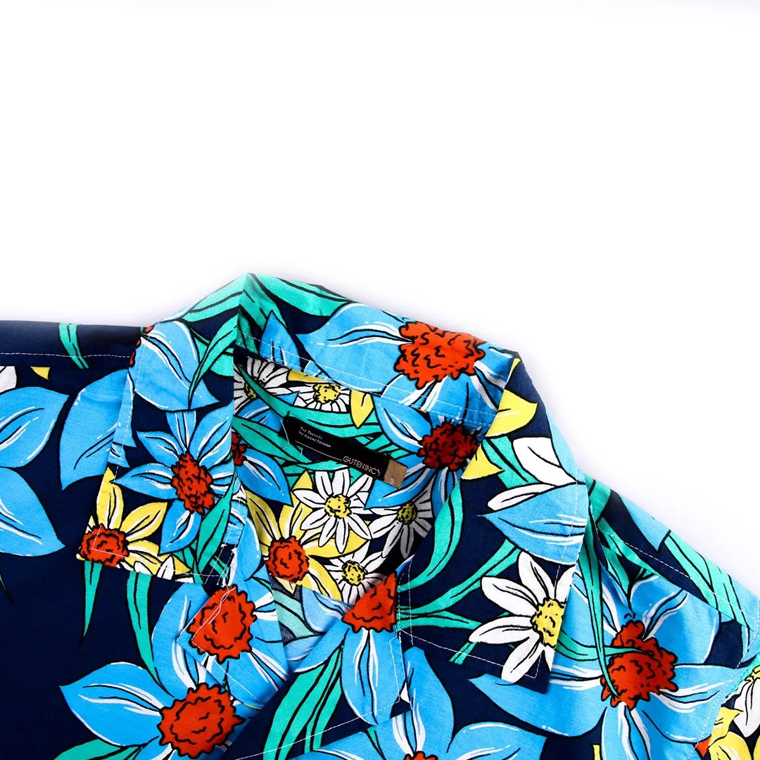 Tahitian Blue Camp Collar Shirt