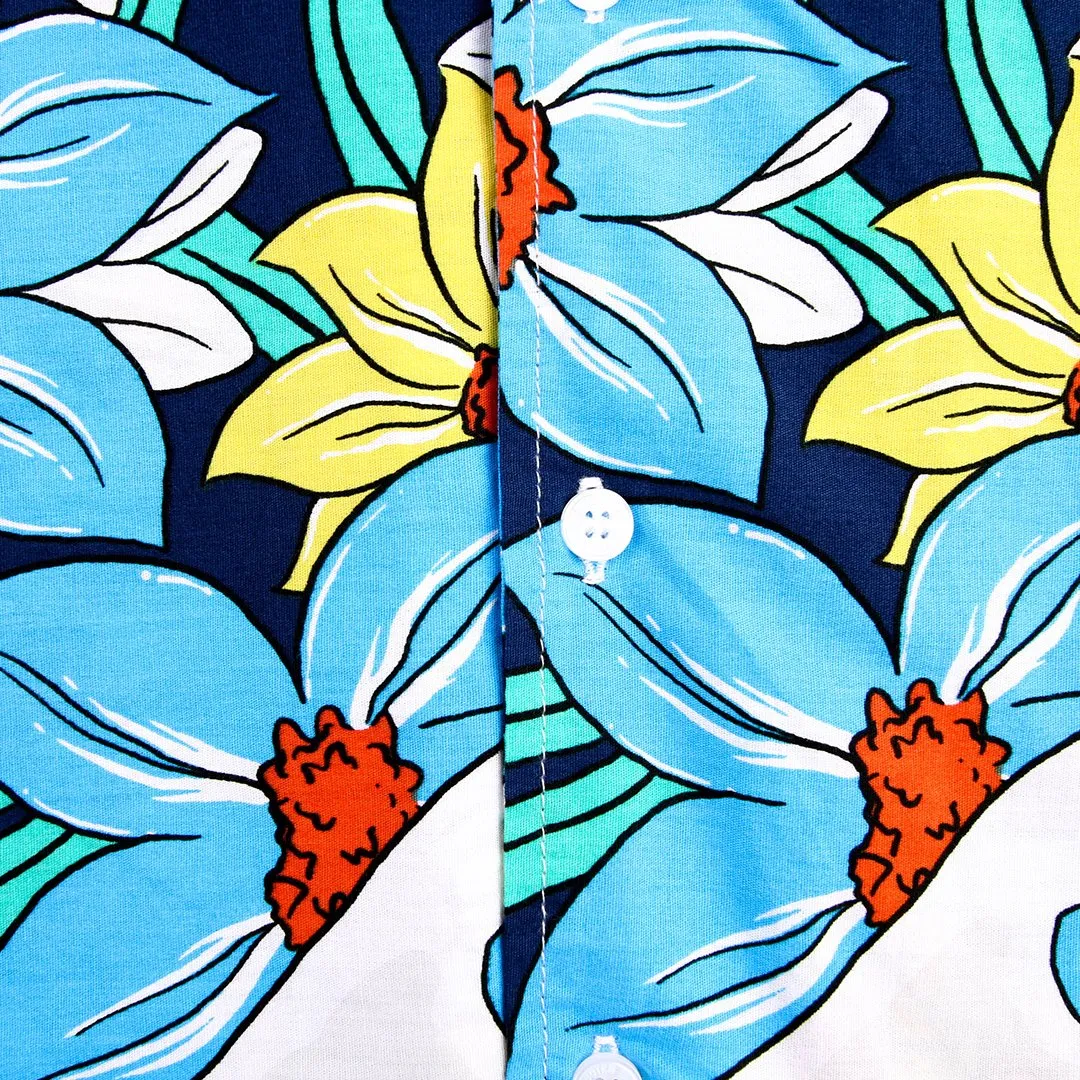 Tahitian Blue Camp Collar Shirt